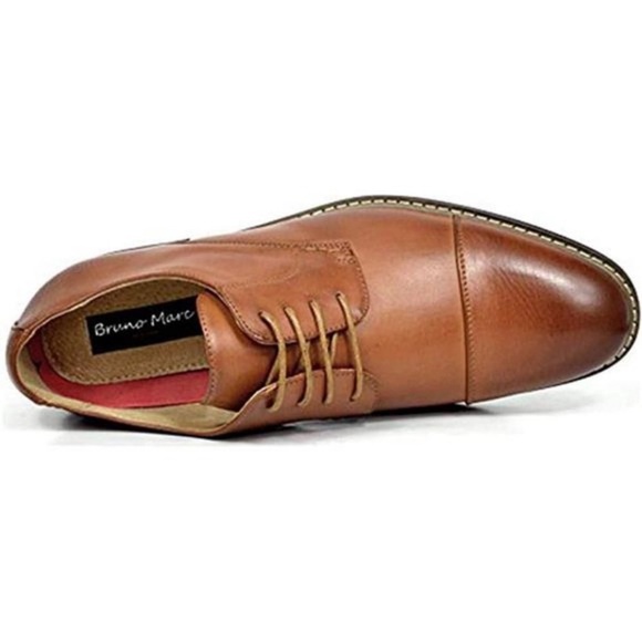 Men's Prince Classic Modern Formal Oxford Wingtip Lace Up Dress Shoes - Picture 4 of 7